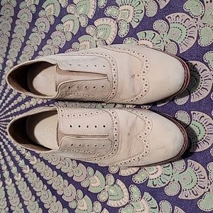 Cole Haan laceless Oxfords with a Pop of Color